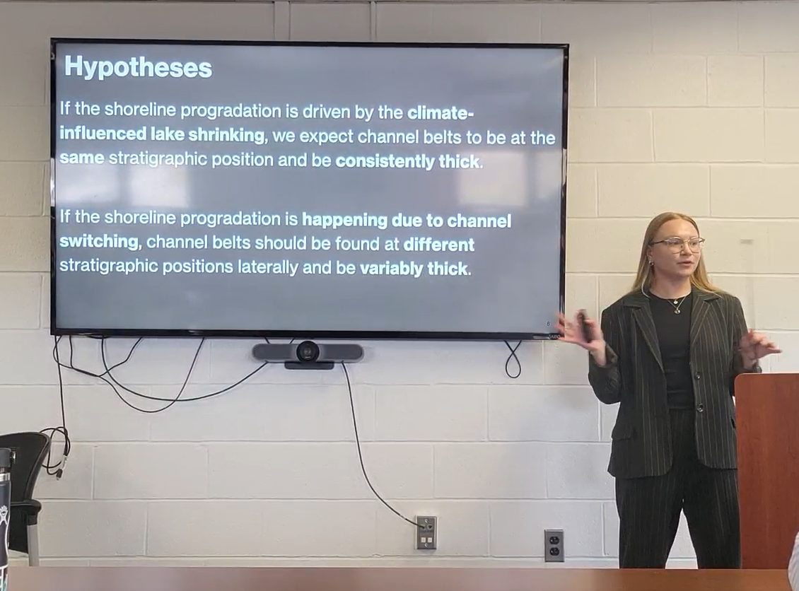 Presenting my undergraduate thesis, April 2025